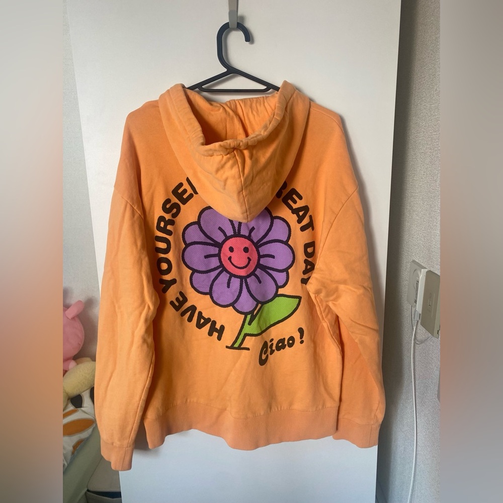 ASOS Orange and purple graphic retro flower hoodie